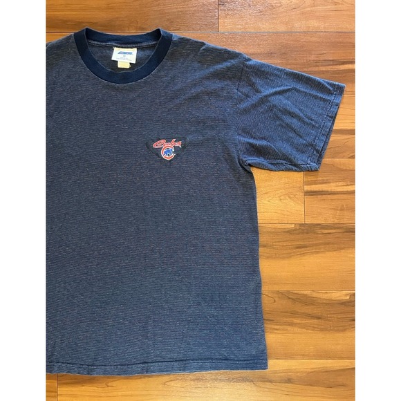 CSA Chicago Cubs Blue Striped T-Shirt Embroidered Logo MLB USA Made Mens Size XL - Picture 7 of 12